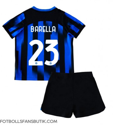 Inter Milan Nicolo Barella #23 Replika Hemmatröja Barn 2023-24 Kortärmad (+ Korta byxor)